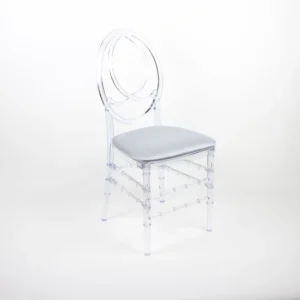 Phoenix Chair -Resin – Clear with cushions