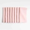 Marin Spring Pink Natural Knitted Linen Napkins Set of 8