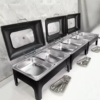 Black Electric Stainless Steel 11L Chaffing Dish Buffet Food Warmer for Catering & Chef Serving Dishes For Sale
